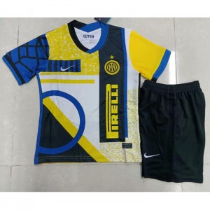 Retro 20/21 Inter Milan Third Away White Blue Yellow Jersey Version Short Sleeve (Shirt + Short)-1041763