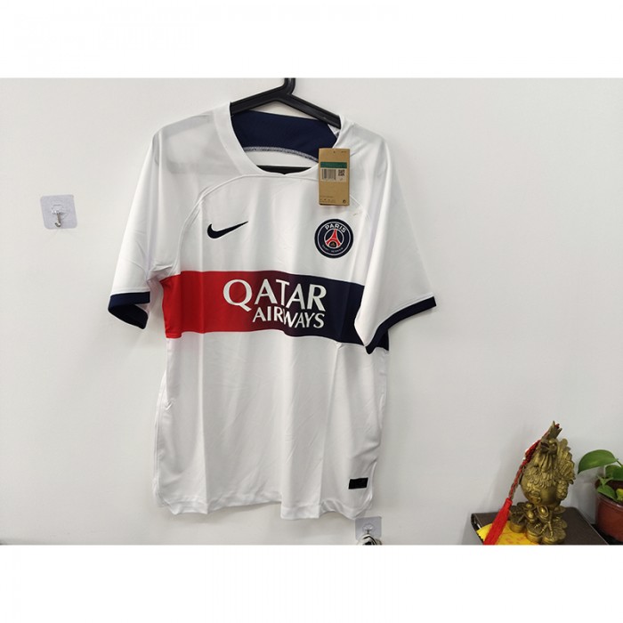 STOCK CLEARANCE [SIZE XL] 23/24 Paris Saint-Germain PSG Away White Jersey Version Short Sleeve-6995771