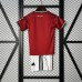 25/26 Kids Manchester United M-U Home Red Kids Jersey Kit Short Sleeve (Shirt + Short)-2036427