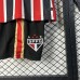 25/26 Kids Sao Paulo Away Red Black Kids Jersey Kit Short Sleeve (Shirt + Short)-391303