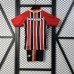 25/26 Kids Sao Paulo Away Red Black Kids Jersey Kit Short Sleeve (Shirt + Short)-391303