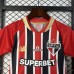 25/26 Kids Sao Paulo Away Red Black Kids Jersey Kit Short Sleeve (Shirt + Short)-391303