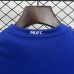 Retro 08/09 Kids Manchester United M-U Away Blue Kids Jersey Kit Short Sleeve (Shirt + Short)-3468666
