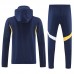 25/26 Boca Juniors Navy Blue Hooded Edition Classic Jacket Training Suit (Top+Pant)-8865940