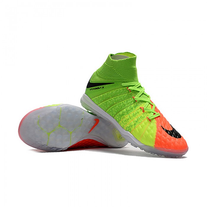 Hypervenom Phantom III DF TF Soccer Shoes-Red/Green-6518646