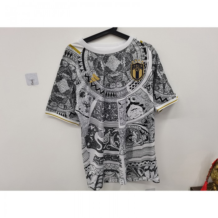 STOCK CLEARANCE [SIZE XL] 2025 Italy Special Edition Black White Jersey Version Short Sleeve-5698106