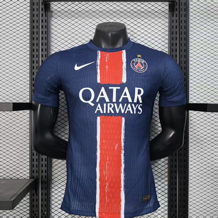 24/25 Paris Saint-Germain PSG Home Champions of Europe Navy Blue Jersey Version Short Sleeve (Player Version)-7867119