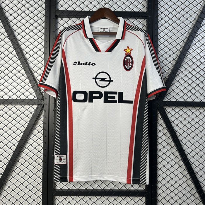 Retro 98/99 AC Milan Away White Jersey Version Short Sleeve-8863069