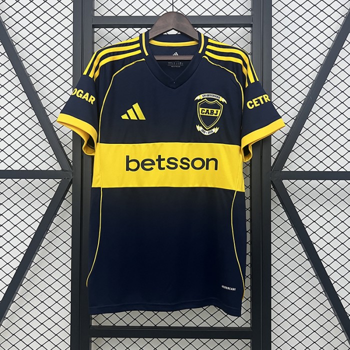 25/26 Boca Juniors Home Stadium Navy Blue Yellow Jersey Version Short Sleeve-7478553