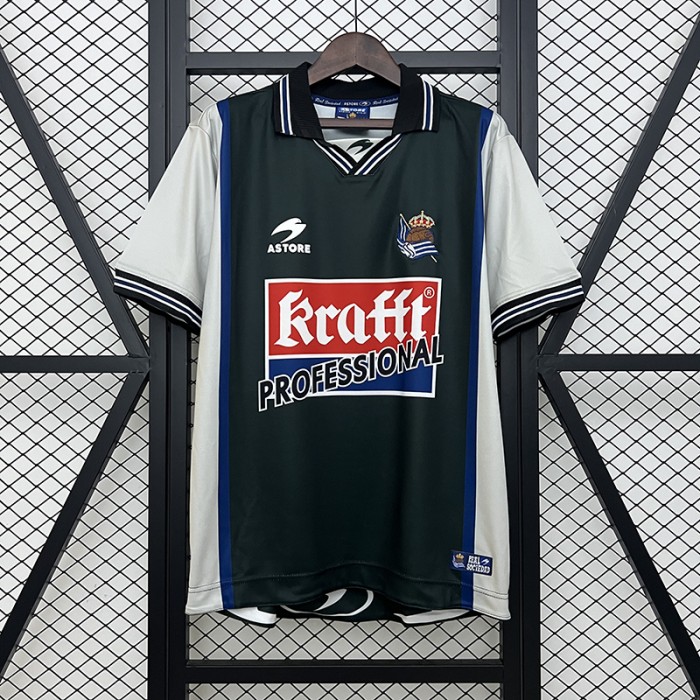 Retro 00/02 Real Sociedad Away Green White Jersey Version Short Sleeve-5047198