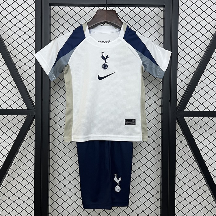 25/26 Kids Tottenham Hotspur Home White Kids Jersey Kit Short Sleeve (Shirt + Short)-5656493