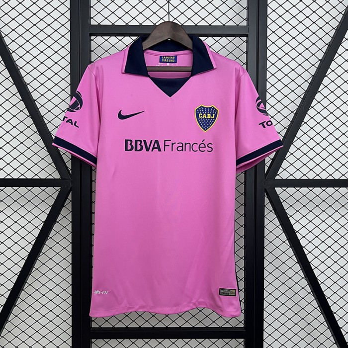 Retro 13/14 Boca Juniors Away Pink Jersey Version Short Sleeve-6115656