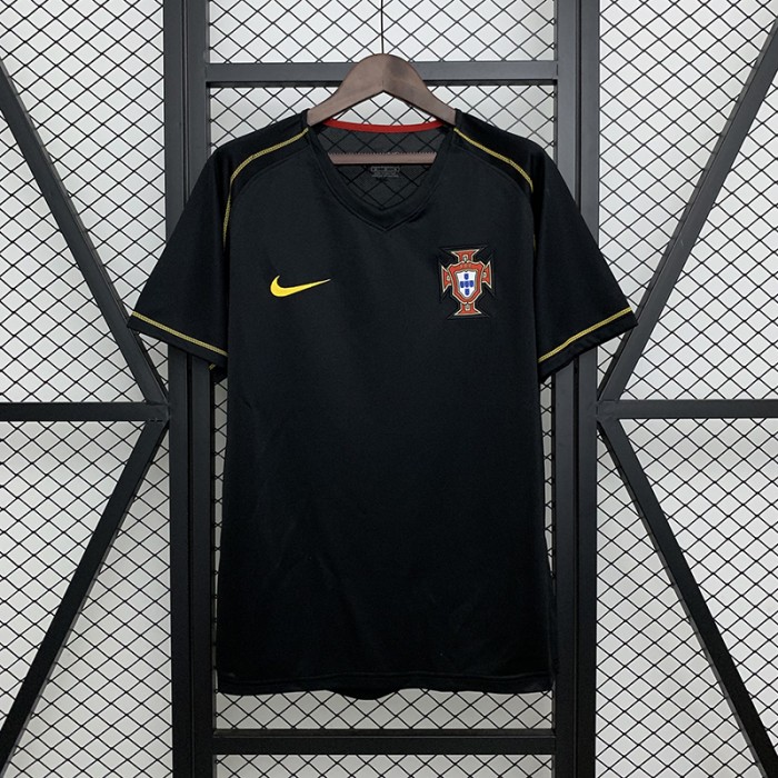 Retro 2006 Portugal Away Black Jersey Version Short Sleeve-3842634