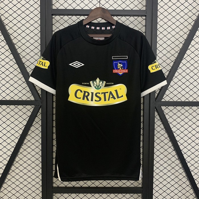 Retro 2011 Colo Colo Away Black Jersey Version Short Sleeve-8462300
