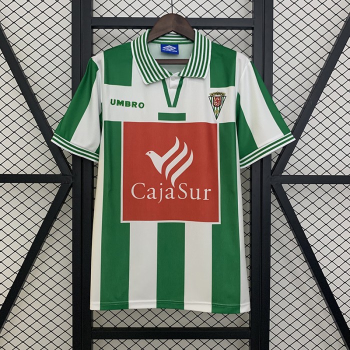 Retro 97/98 Cordoba Home White Green Jersey Version Short Sleeve-9295069