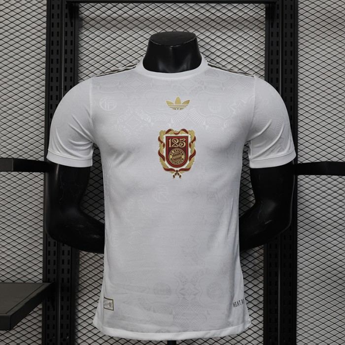 25/26 Bayern Munich 125th Anniversary White Jersey Version Short Sleeve (Player Version)-2033545
