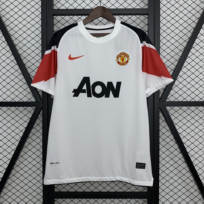 Retro 10/11 Manchester United M-U Away White Jersey Version Short Sleeve-2399323