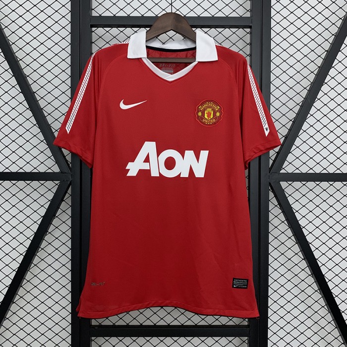 Retro 10/11 Manchester United M-U Home Red Jersey Version Short Sleeve-9014064