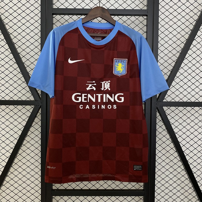 Retro 11/12 Aston Villa Home Wine Red Jersey Version Short Sleeve-7331092