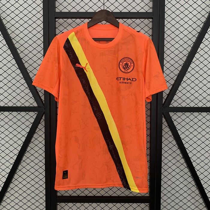 25/26 Manchester City Third Away Orange Jersey Version Short Sleeve-3287370