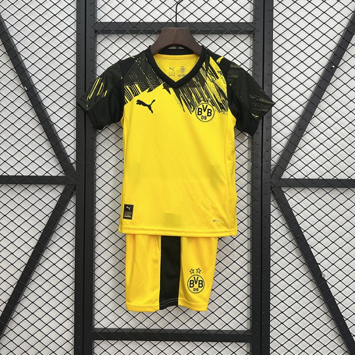25/26 Kids Borussia Dortmund Home Kids Yellow Black Jersey Version Short Sleeve-5175278