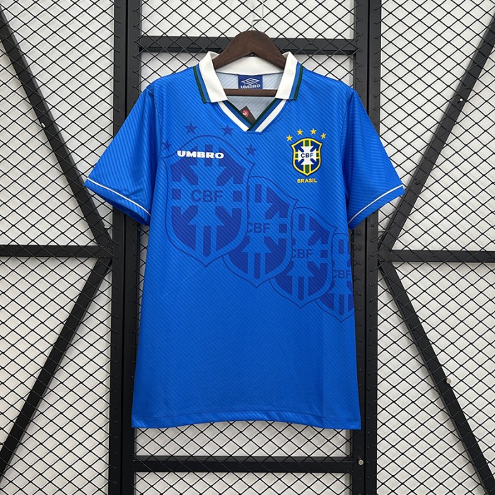 Retro 93/94 Brazil Away Blue Jersey Version Short Sleeve-1512204