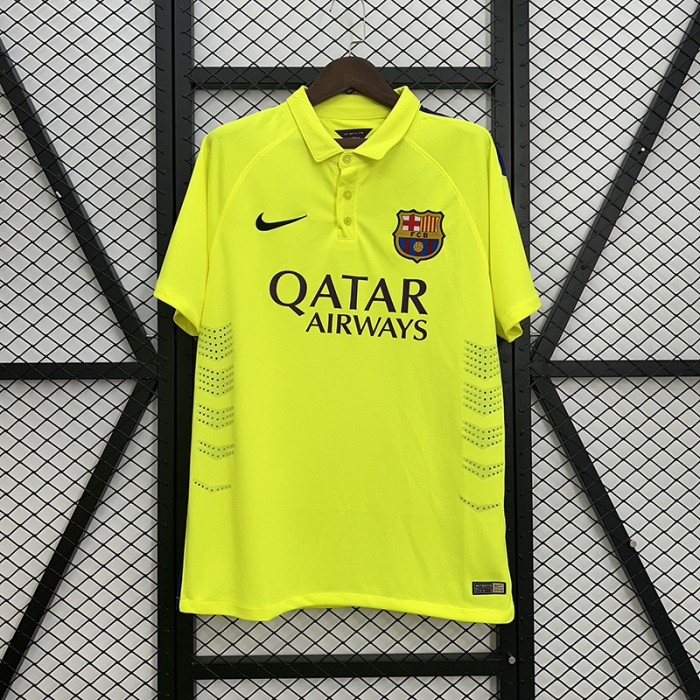 Retro 14/15 Barcelona Third Away Green Jersey Version Short Sleeve-8620281