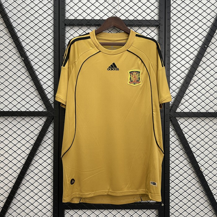 Retro 2008 Spain Away Khaki Jersey Version Short Sleeve-9320352
