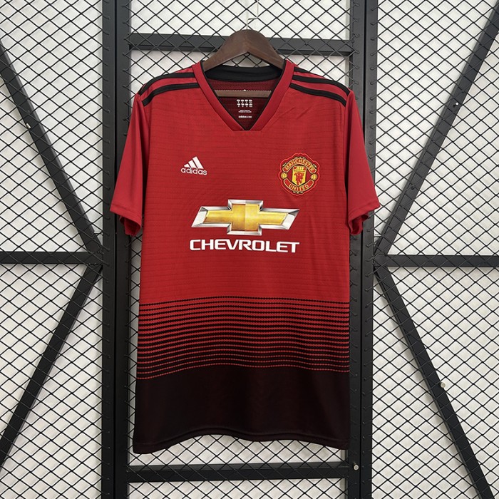 Retro 18/19 Manchester United M-U Home Red Jersey Version Short Sleeve-920054