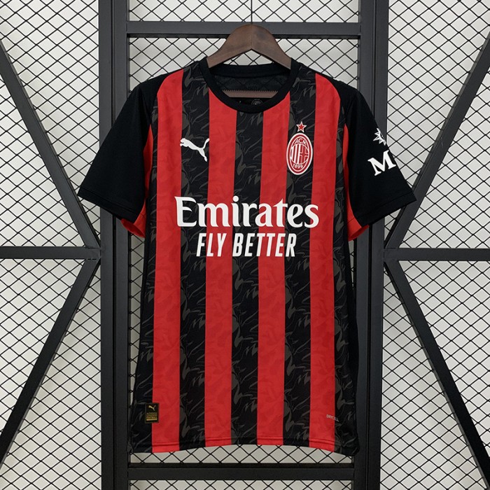 25/26 AC Milan Home Red Black Jersey Version Short Sleeve-2668655