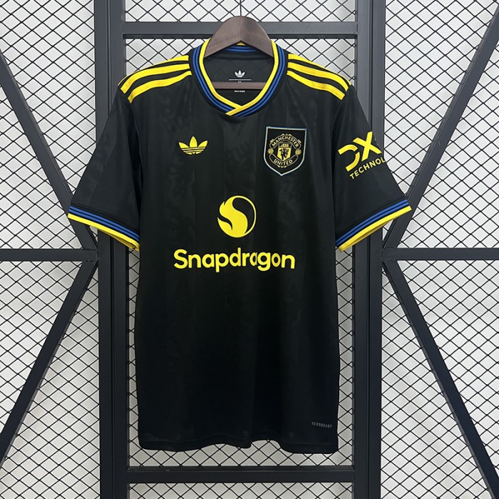 25/26 Manchester United M-U Third Away Black Jersey Version Short Sleeve-4503244