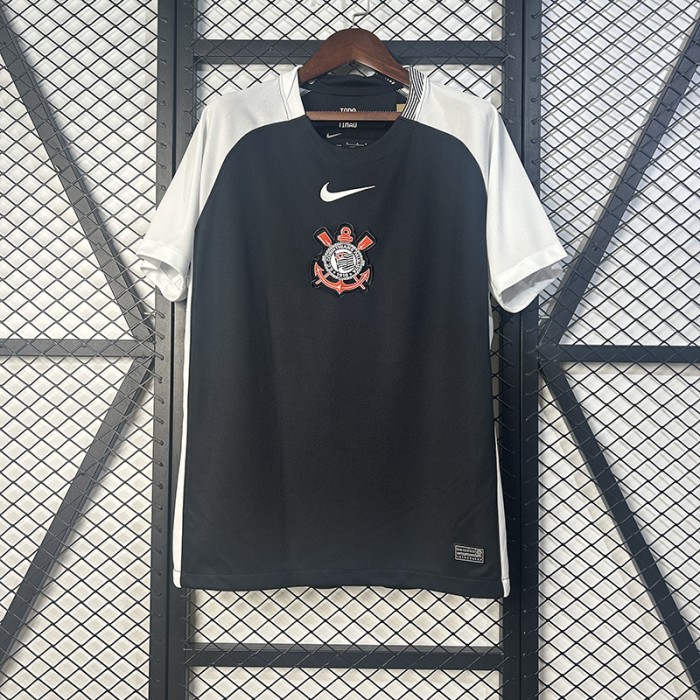 25/26 Corinthians Away Black Jersey Version Short Sleeve-3668709
