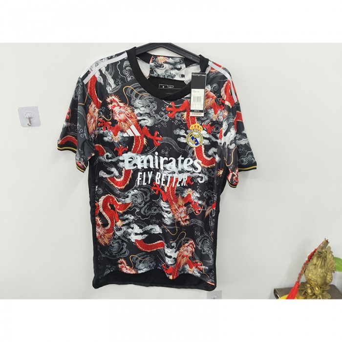 STOCK CLEARANCE [SIZE M] 24/25 Real Madrid Special Edition Black Red Jersey Version Short Sleeve-2572275