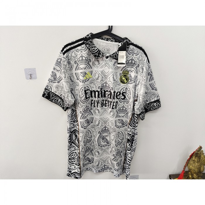 STOCK CLEARANCE [SIZE XL] 24/25 Real Madrid Special Edition Black White Jersey Version Short Sleeve-1337911