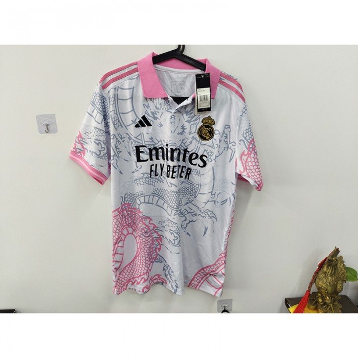 STOCK CLEARANCE [SIZE L] 24/25 Real Madrid Special Edition White Pink Jersey Version Short Sleeve-7467019