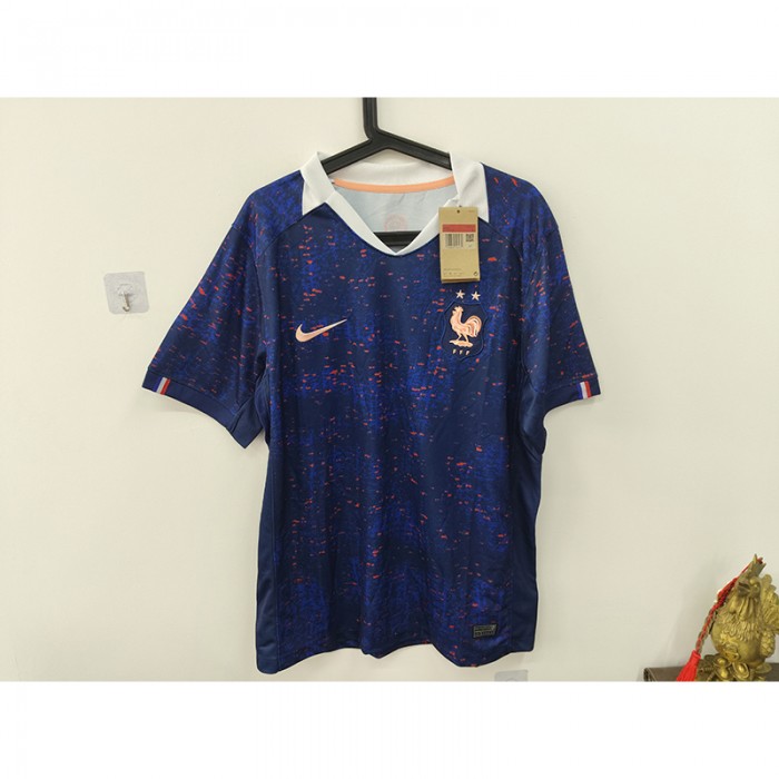 STOCK CLEARANCE [SIZE L] 2025 France Special Edition Navy Blue Jersey Version Short Sleeve-5177932