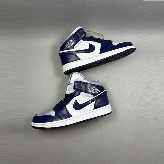 Air Jordan 1 AJ1 High Running Shoes-Navy Blue/White-7554427
