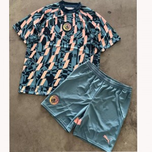 25/26 Manchester City Training Suit Jersey Version Short Sleeve (Shirt + Short)-1809240