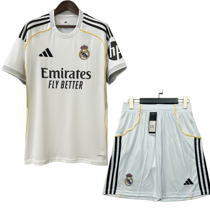 25/26 Real Madrid Home White Jersey Kit Short Sleeve (Shirt + Short)-844493