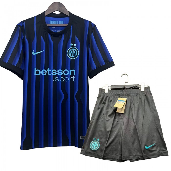 25/26 Inter Milan Home Blue Black Jersey Kit Short Sleeve (Shirt + Short)-4352941