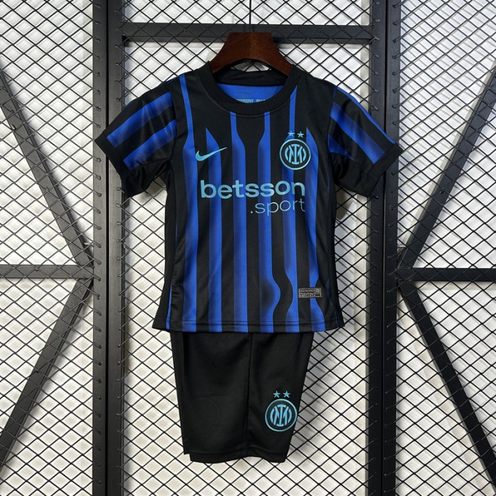 25/26 Kids Inter Milan Home Navy Blue Kids Jersey Kit Short Sleeve (Shirt + Short)-8600557