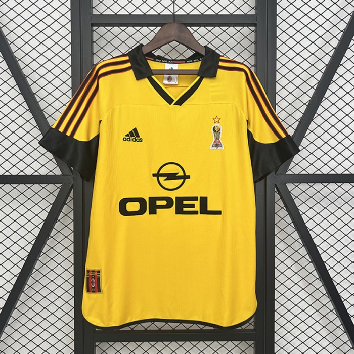 Retro 99/00 AC Milan Away Yellow Jersey Version Short Sleeve-5776905