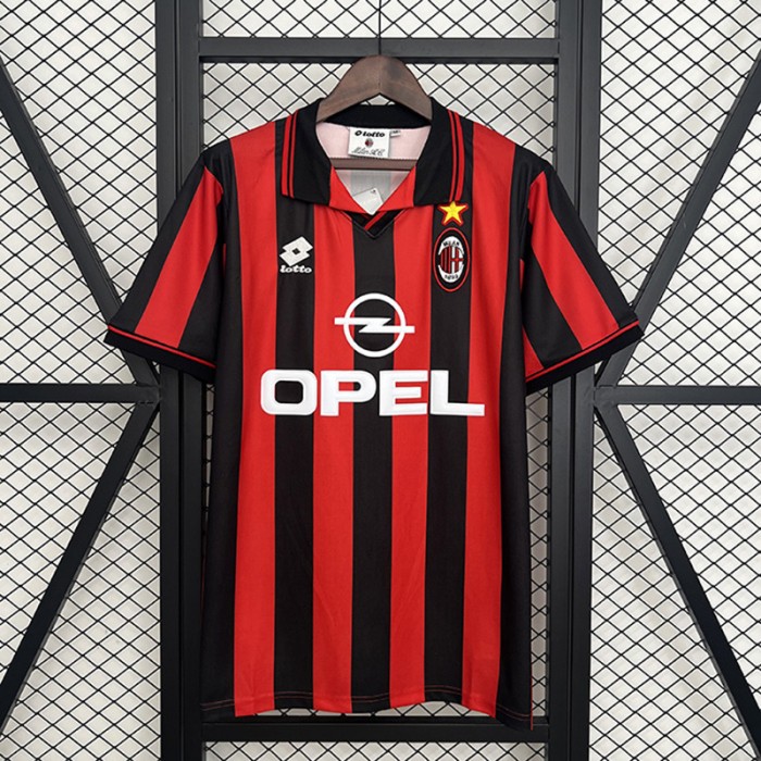 Retro 97/98 AC Milan Home Black Red Jersey Version Short Sleeve-6322943