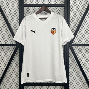 25/26 Valencia Home White Jersey Version Short Sleeve-3657432