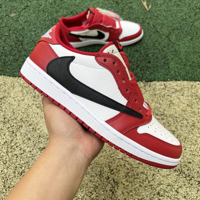 Travis Scott x Air Jordan 1 Low OG Running Shoes-White/Red-2502862