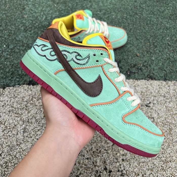 SB Dunk Low Shenron Running Shoes-Green/Brown-2260697