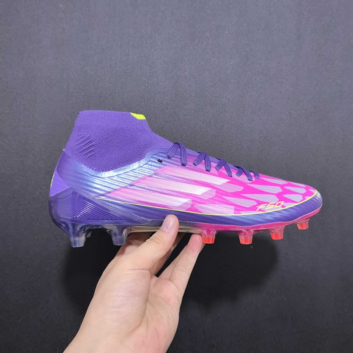 F50+ FG High Soccer Shoes-Purple/Red-8726720