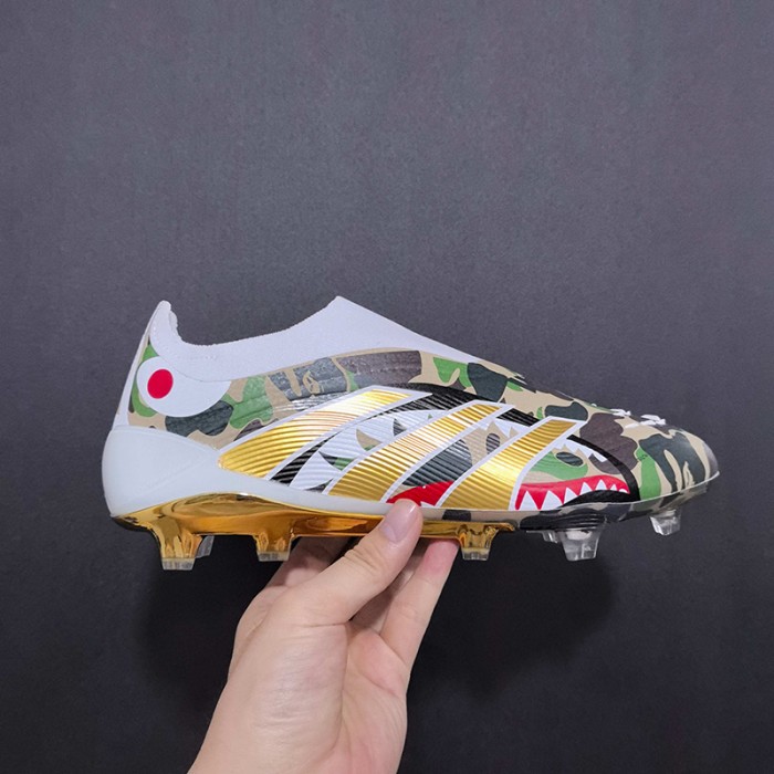 PREDATOR ACCURACY FG BOOTS Soccer Shoes-White/Army Green-4769619