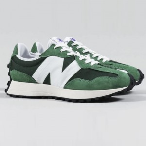 New Balance 327 Women Running Shoes-Green/White-5155150
