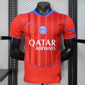 25/26 Paris Saint-Germain PSG Third Away Red Blue Jersey Version Short Sleeve (Player Version)-497454
